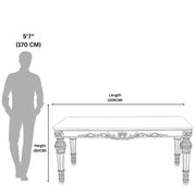 Mace marble dining table size diagram