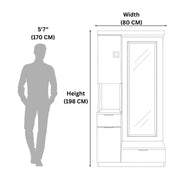 Charm Dressing Table’s dimensions are exhibited so that you can assess its depth and storage capacity.