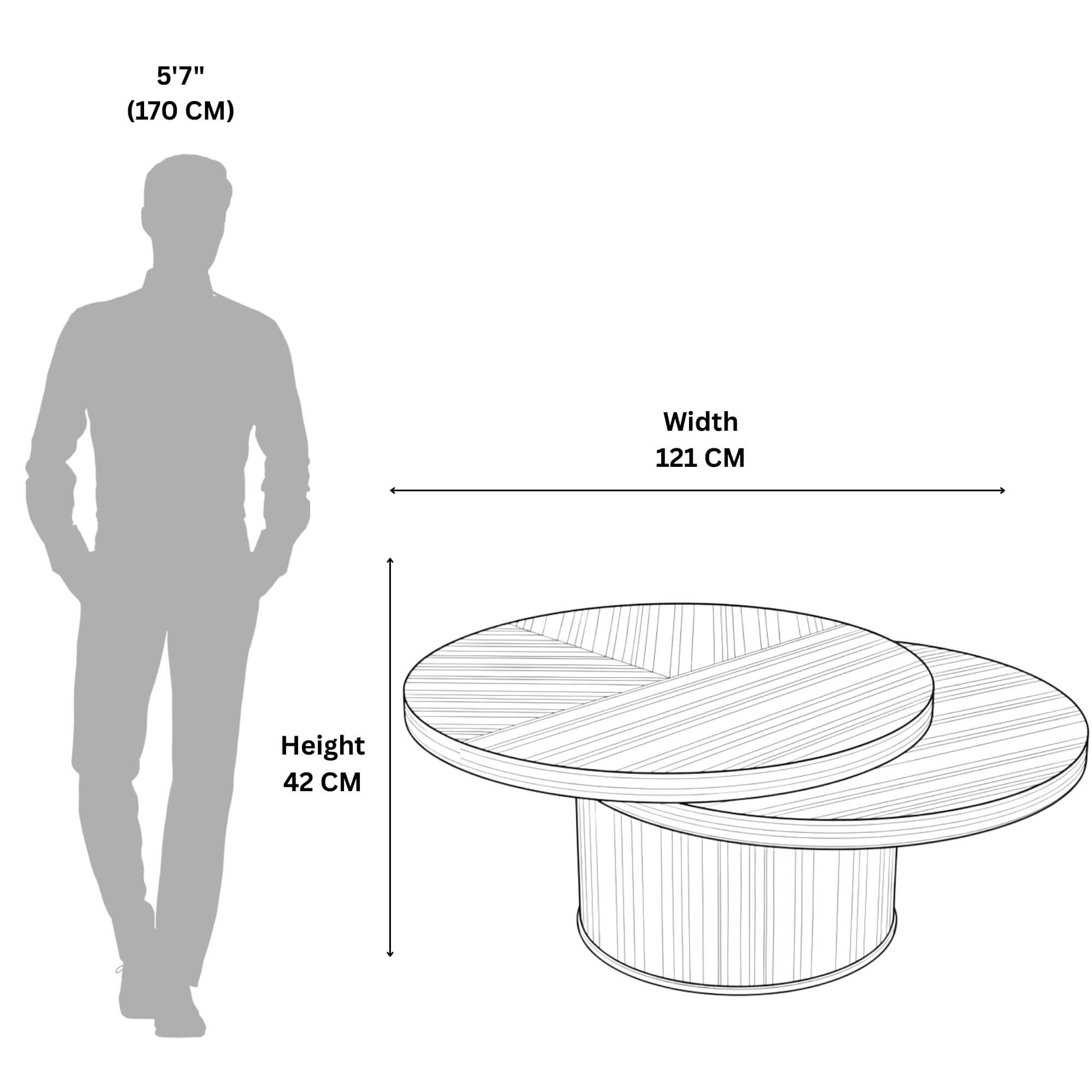N302A Coffee Table’s width and height give you an estimate of its position, which will make the room shine.