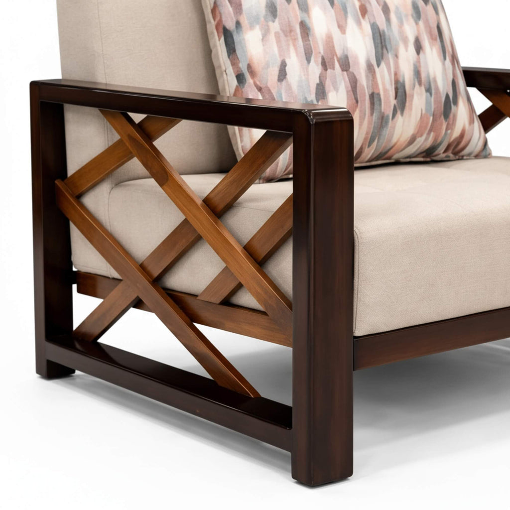 Aspire 1 Seater Sofa – Timeless Teak Wood Comfort