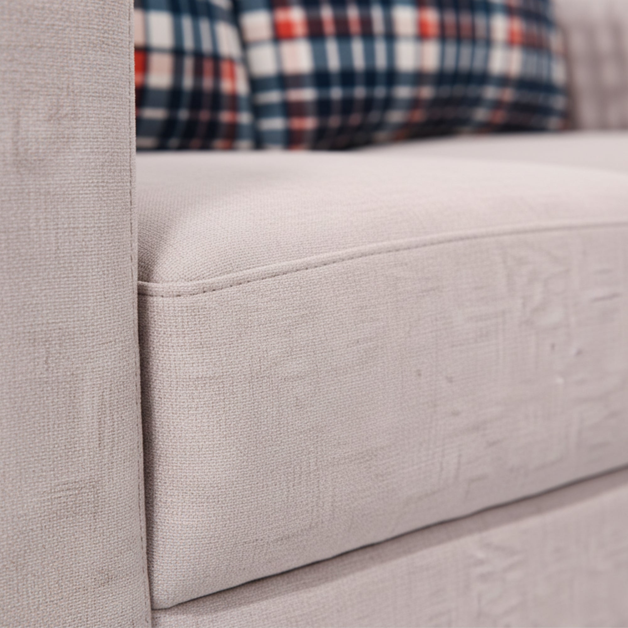 Garnet Grey Fabric 3-Seater Sofa – A Modern Statement in Comfort and Style