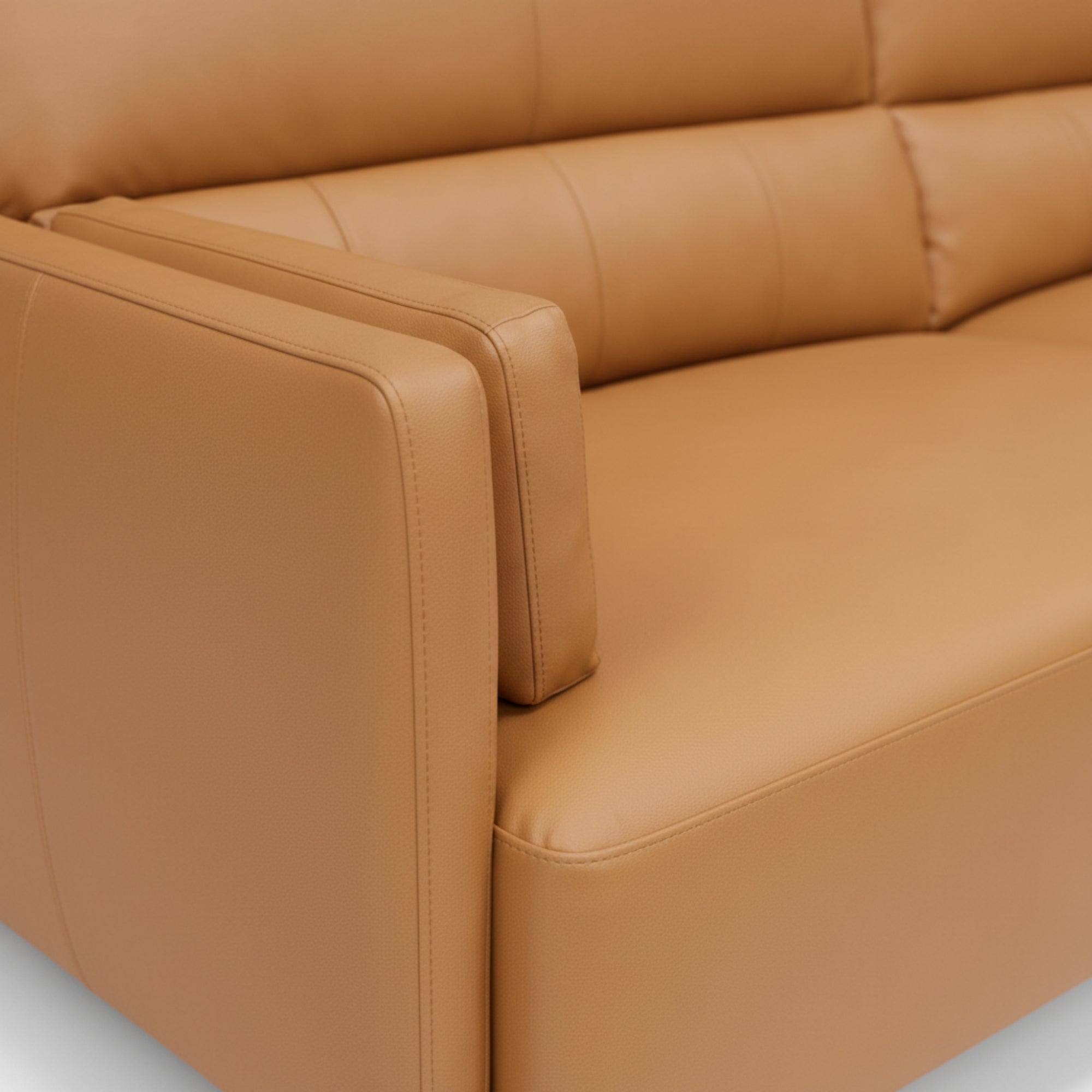 Salone 3-Seater Leather Sofa – Premium Mustard Leather Sofa for Living Rooms