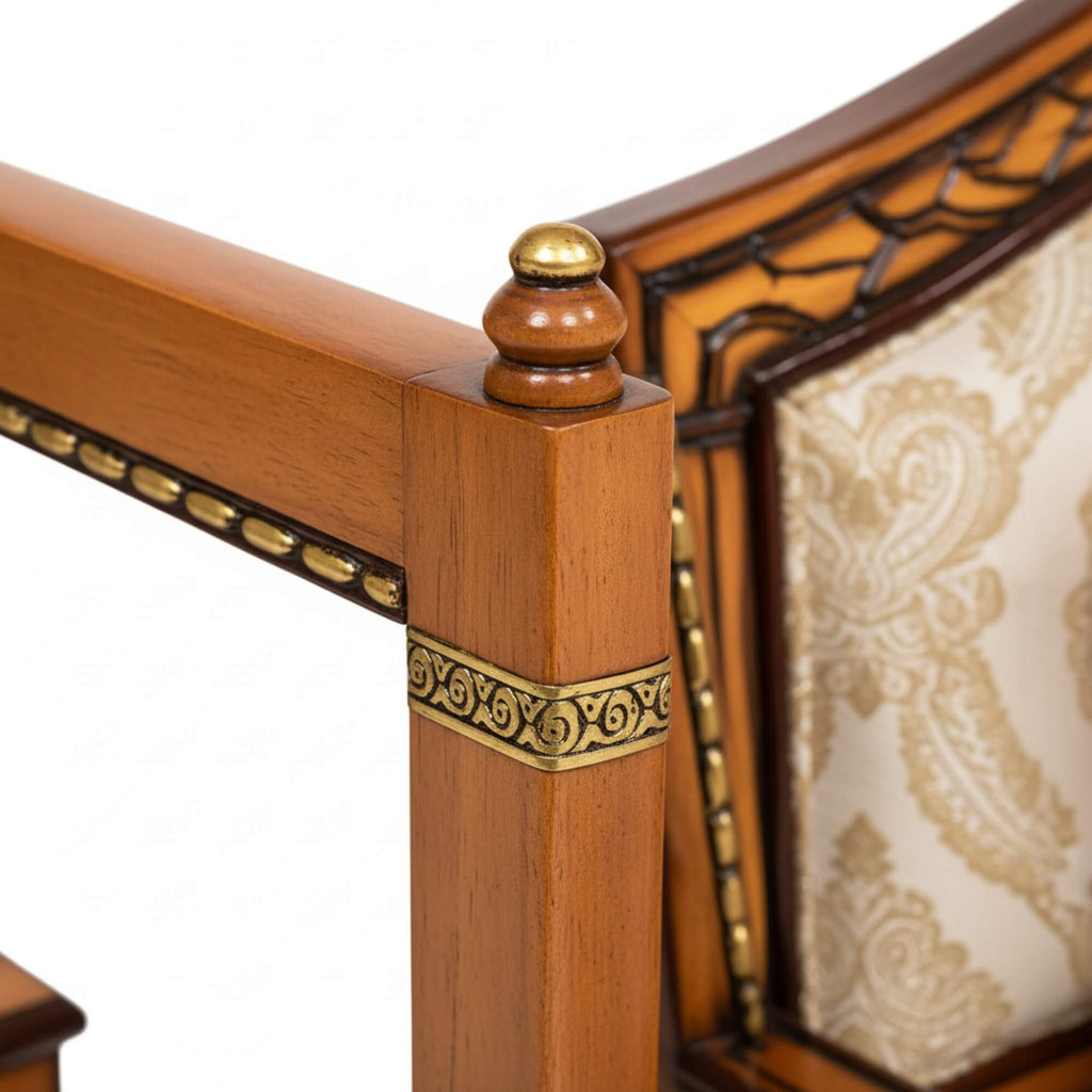 Close-up of carved wooden leg with a sophisticated triming | qivly:v1:h:9cd9f04fff972ac1fd00d8d1452e9419