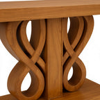 Reagan Console Table – Sculpted Elegance with Artistic Wooden Detailing