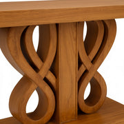 Reagan Console Table – Sculpted Elegance with Artistic Wooden Detailing