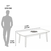 U1 marble top dining table size diagram