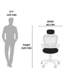 Eezy Office Chair 459A - Ergonomic Mesh Office Chair with SS Base