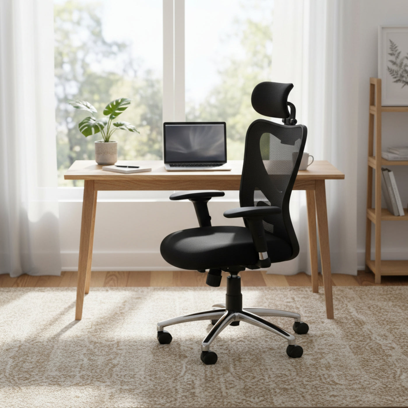 Eezy Office Chair 454A - Adjustable Ergonomic Office Chair with SS Base