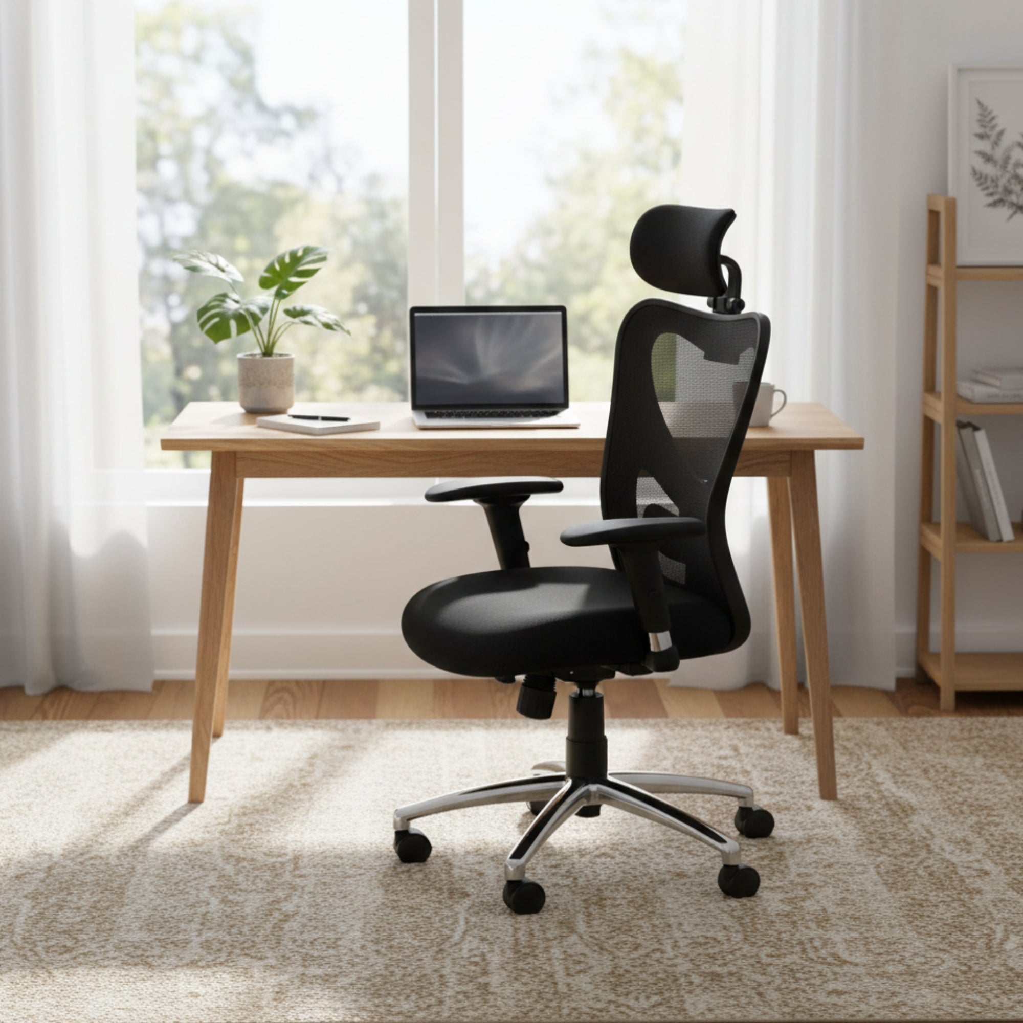 Eezy Office Chair 454A - Adjustable Ergonomic Office Chair with SS Base