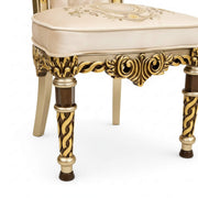 Sapphire dining chair seat and twisted legs close-up