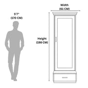 Shell Dressing Table’s dimensions are presented to give a glimpse of its multi-utility.
