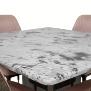 Nautical grey and white onyx marble top close-up