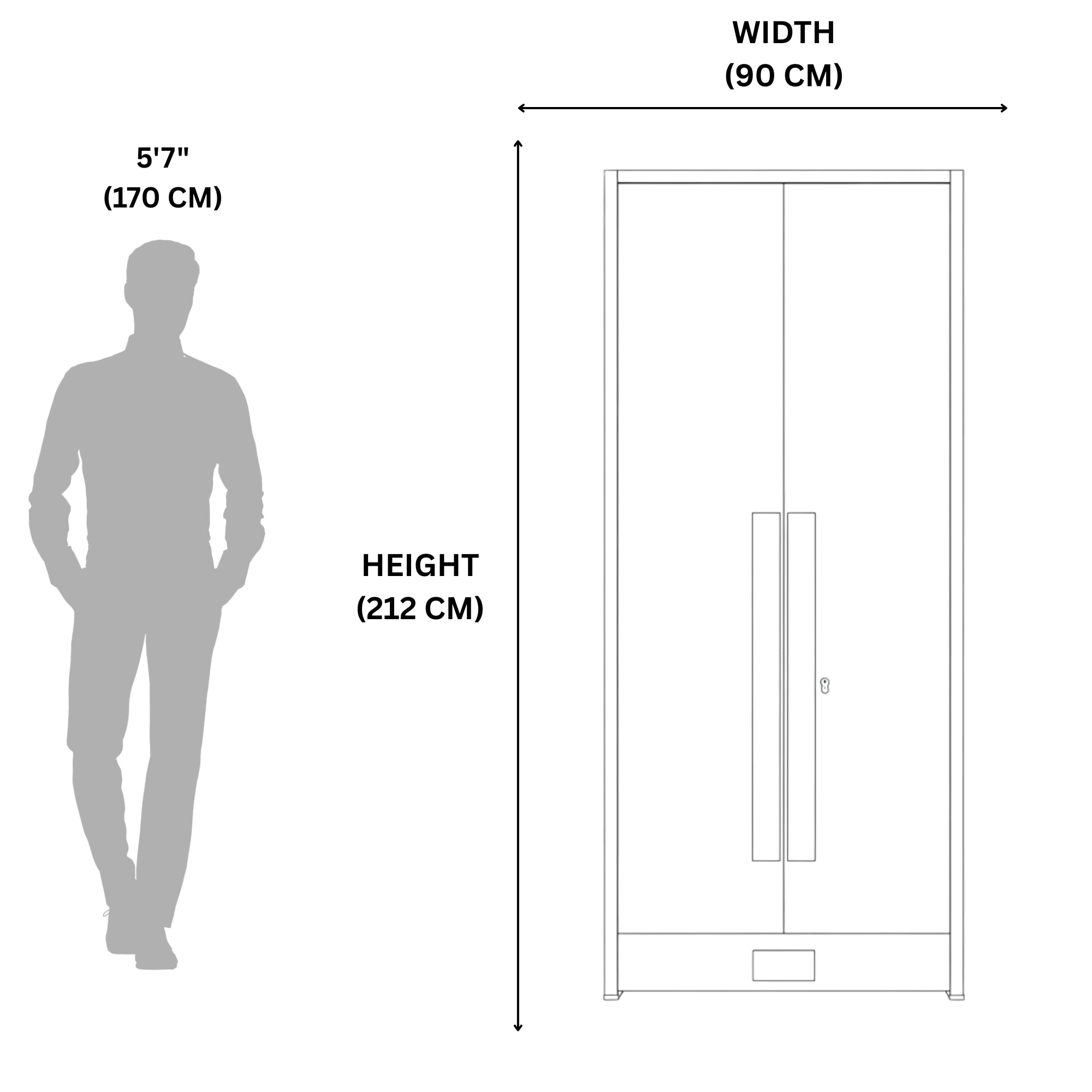 Texas 2 Door Wardrobe – Graceful Grey Elegance with Smart Storage