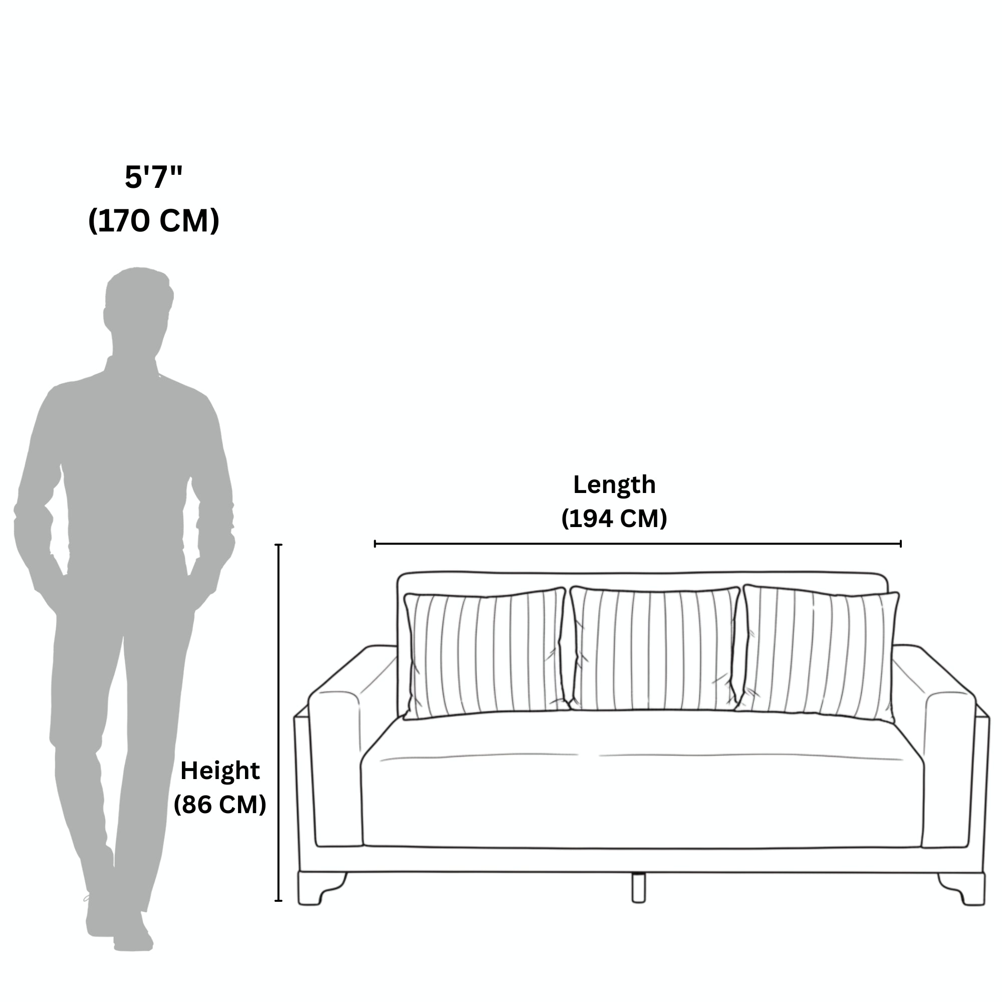 Casper 3-Seater Sofa – Timeless Comfort and Style