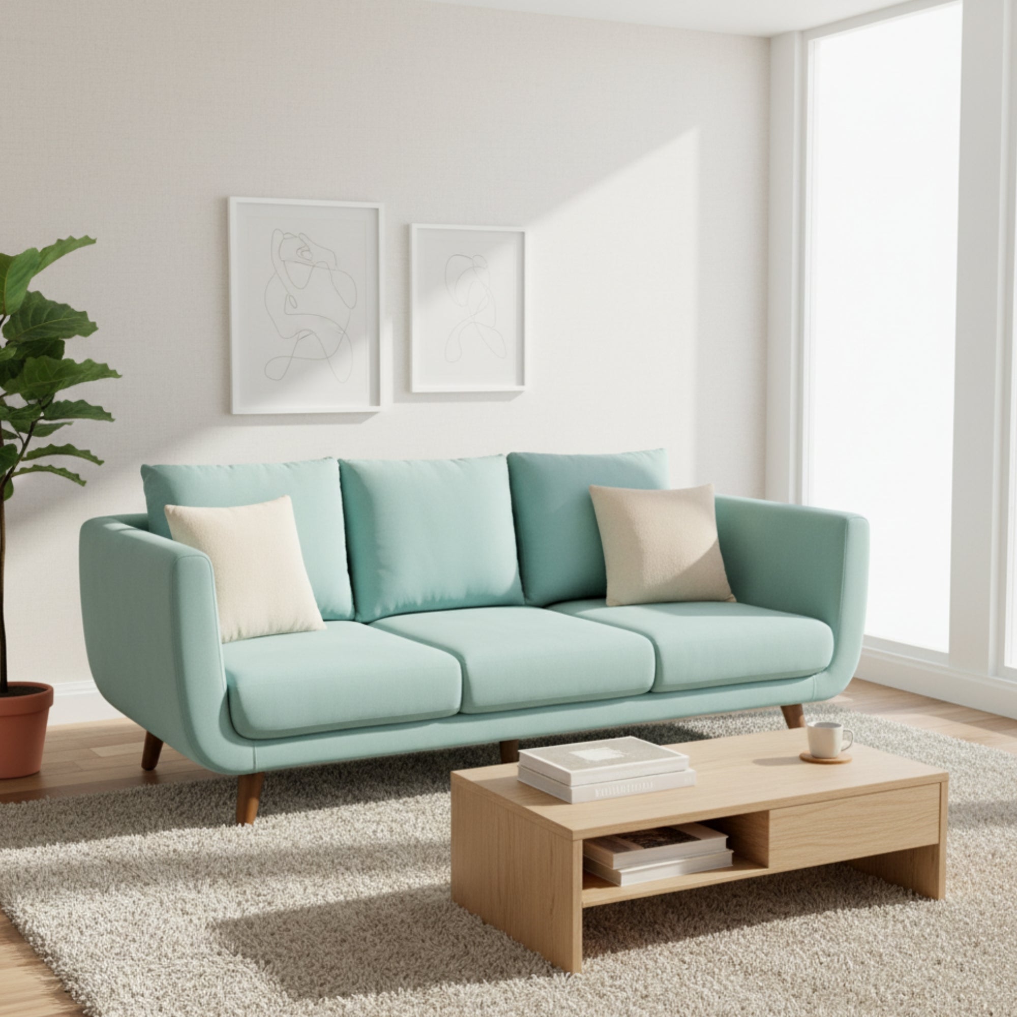 Iconic 3-Seater Sofa – A Premium Blend of Style and Comfort