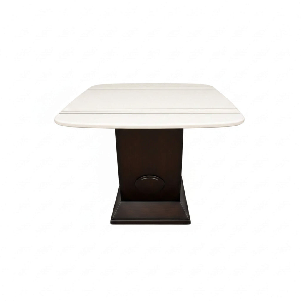 Conch Marble 6+1 Seater Dining Table – Sculptural Grace with Timeless Marble Elegance