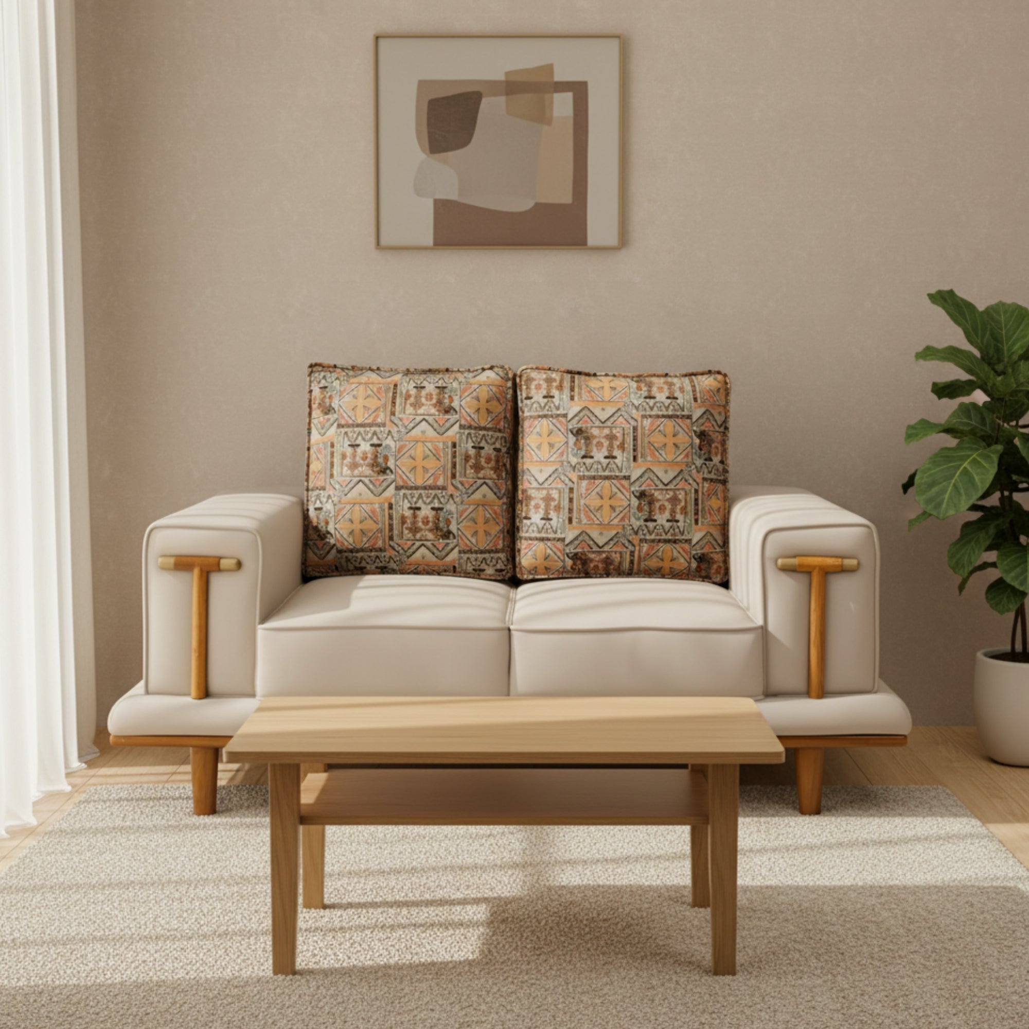 Lavish 2-Seater Fabric Sofa - Stylish & Comfortable Sofa for Modern Living Rooms