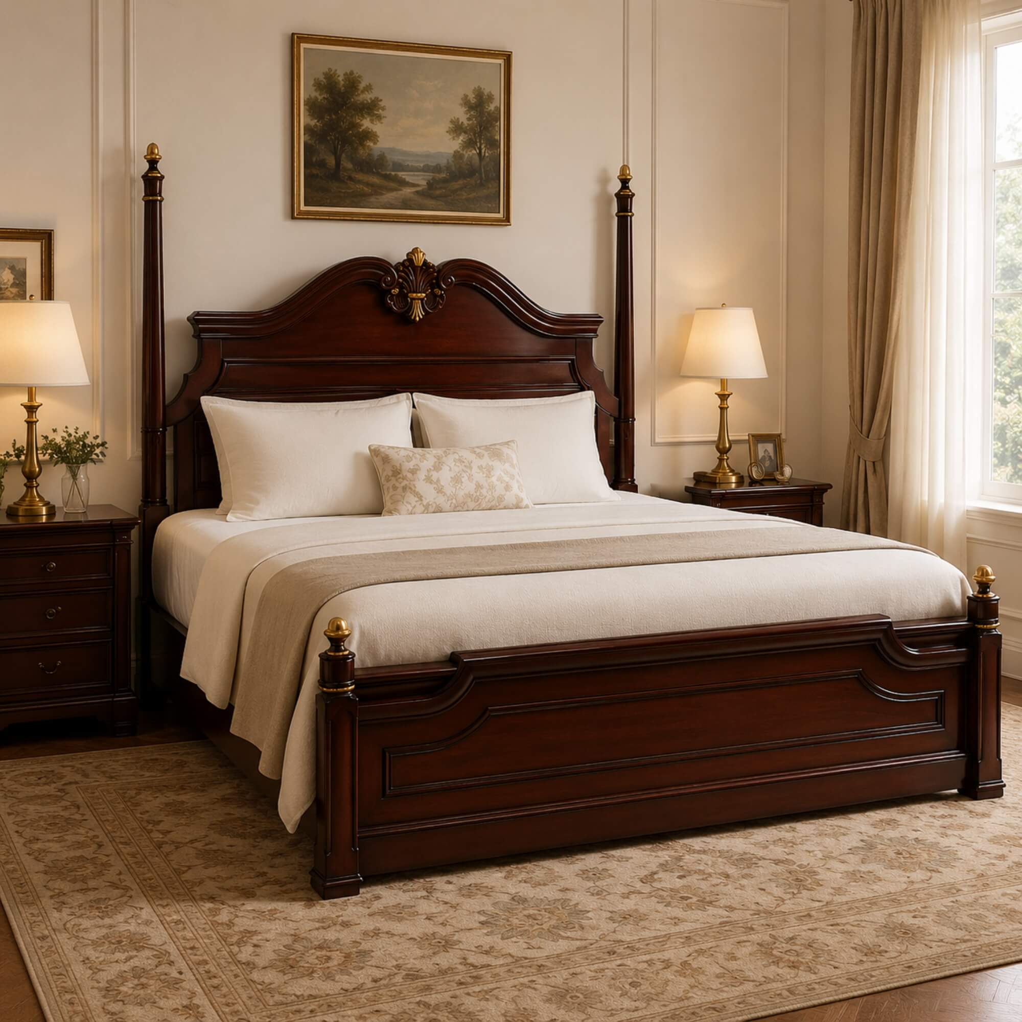 Tower King Bed with Storage- Royal Bedroom Elegance