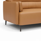 Salone 3-Seater Leather Sofa – Premium Mustard Leather Sofa for Living Rooms