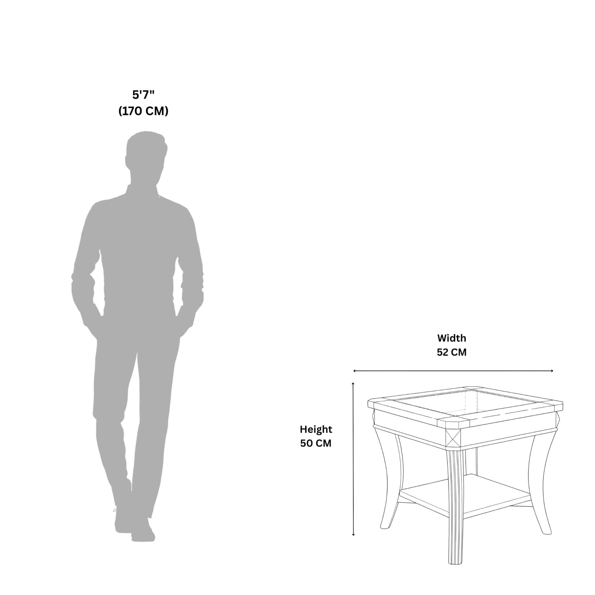 Anne End Table  Solid Wood Multipurpose Side & Stool Table