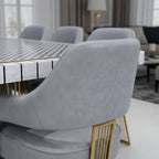 Epoxy 8-Seater Marble Dining Table Set – Premium SS Base Dining Furniture