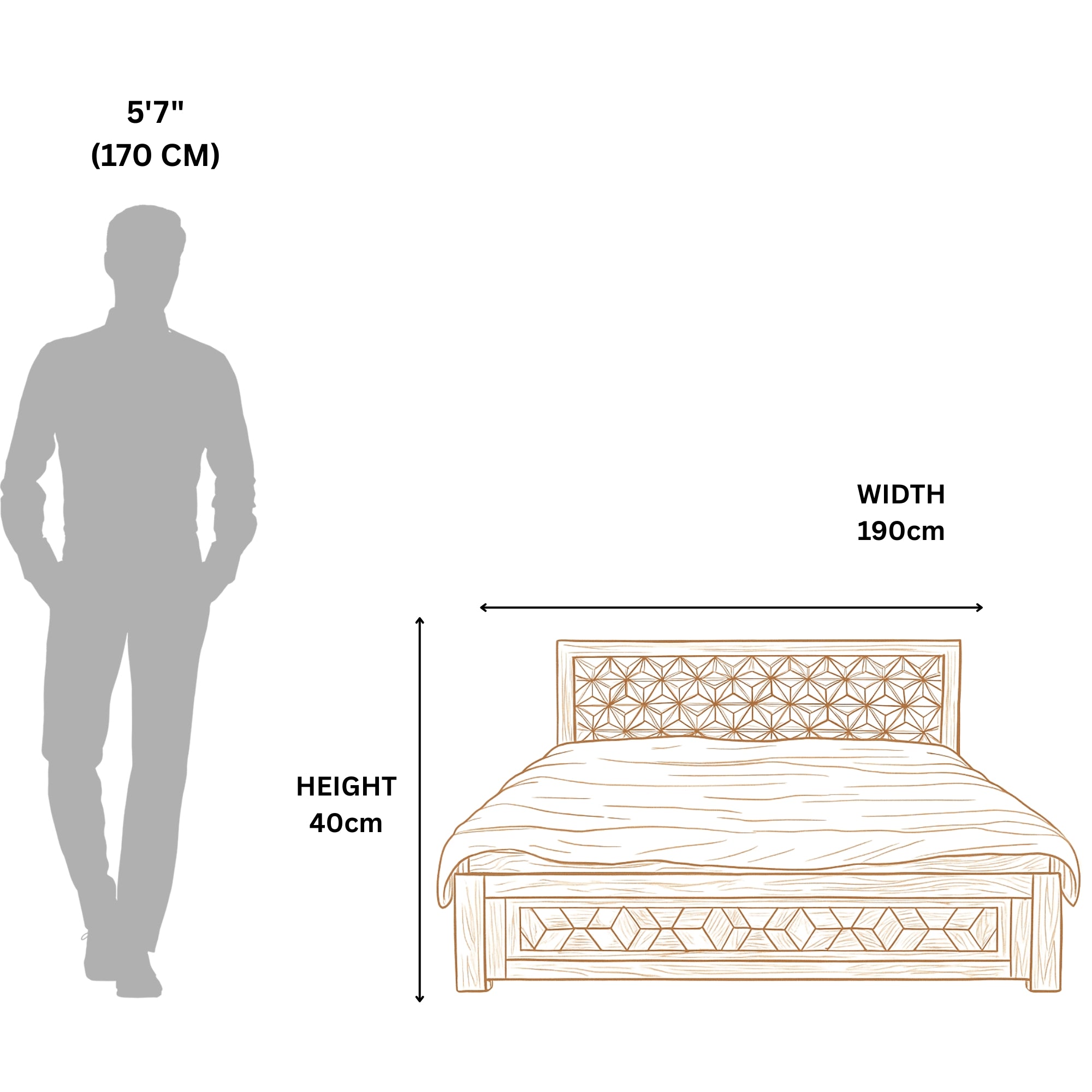 Star Diamond King Bed with Storage  Elegance Meets Utility