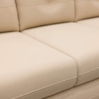 Dublin 2-Seater Leatherette Sofa depicts premium leatherette upholstery and soft cushioning with refined stitching for enhanced durability and comfort.