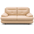 Dublin 2-Seater Leatherette Sofa exhibits compact 2-seater structure, cushioned armrests and elegant modern styling.