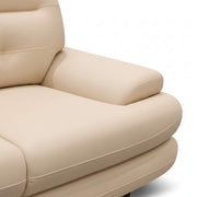 Dublin 2-Seater Leatherette Sofa highlights padded armrest design featuring smooth contours and high-quality leatherette material for a luxurious seating experience.