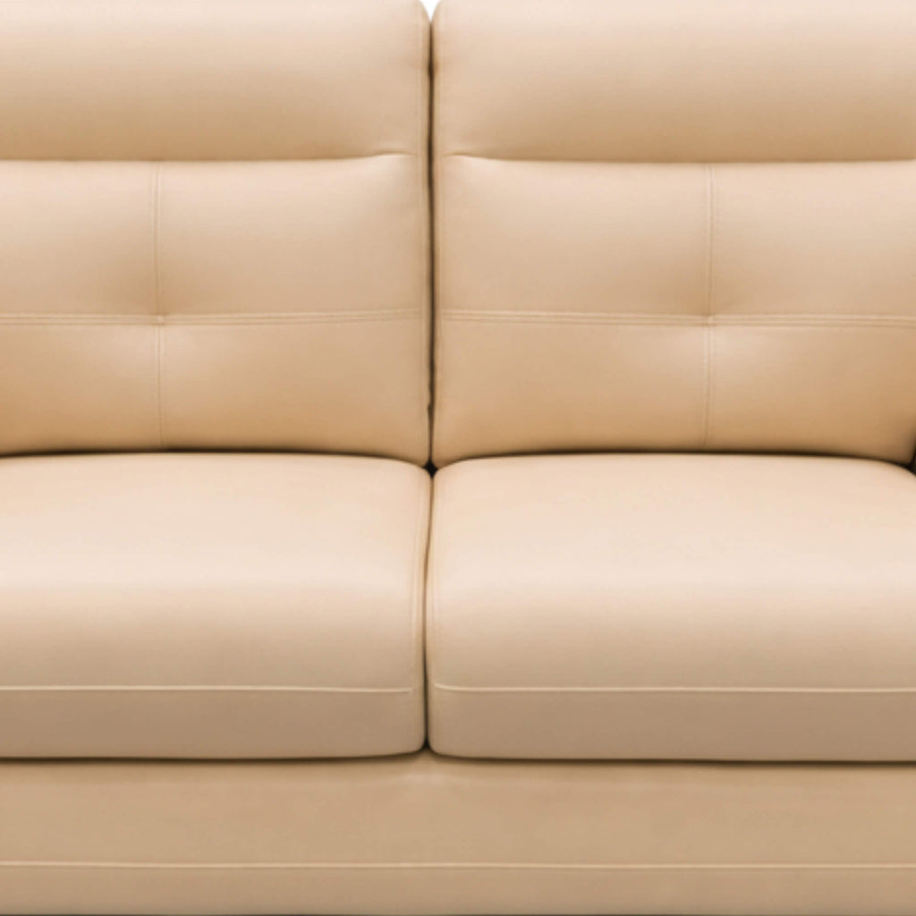 Dublin 2-Seater Leatherette Sofa represents length and height for easy space planning in modern living rooms.