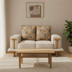 Lavish 2 Seater Sofa in beige and brown colour with big cushions| Krishna Furniture.