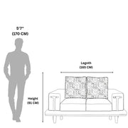 Lavish 2 Seater Sofa represents length and height for accurate space planning.