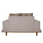  Lavish 2 Seater Sofa’s premium and elegant fabric upholstery and stitching are being shown which features sofa’s durability.