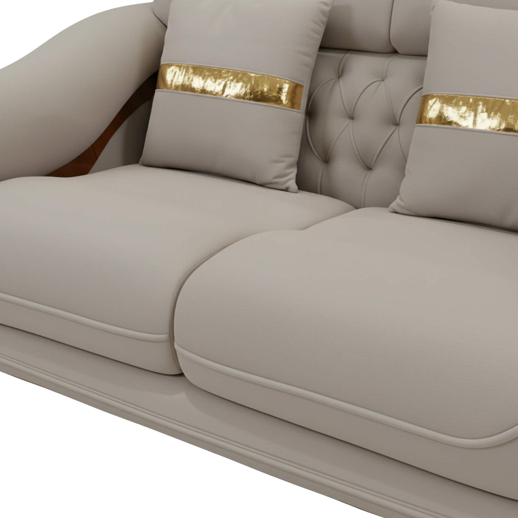 Moon 2-Seater Fabric Sofa features sofa’s premium fabric upholstery and smooth texture