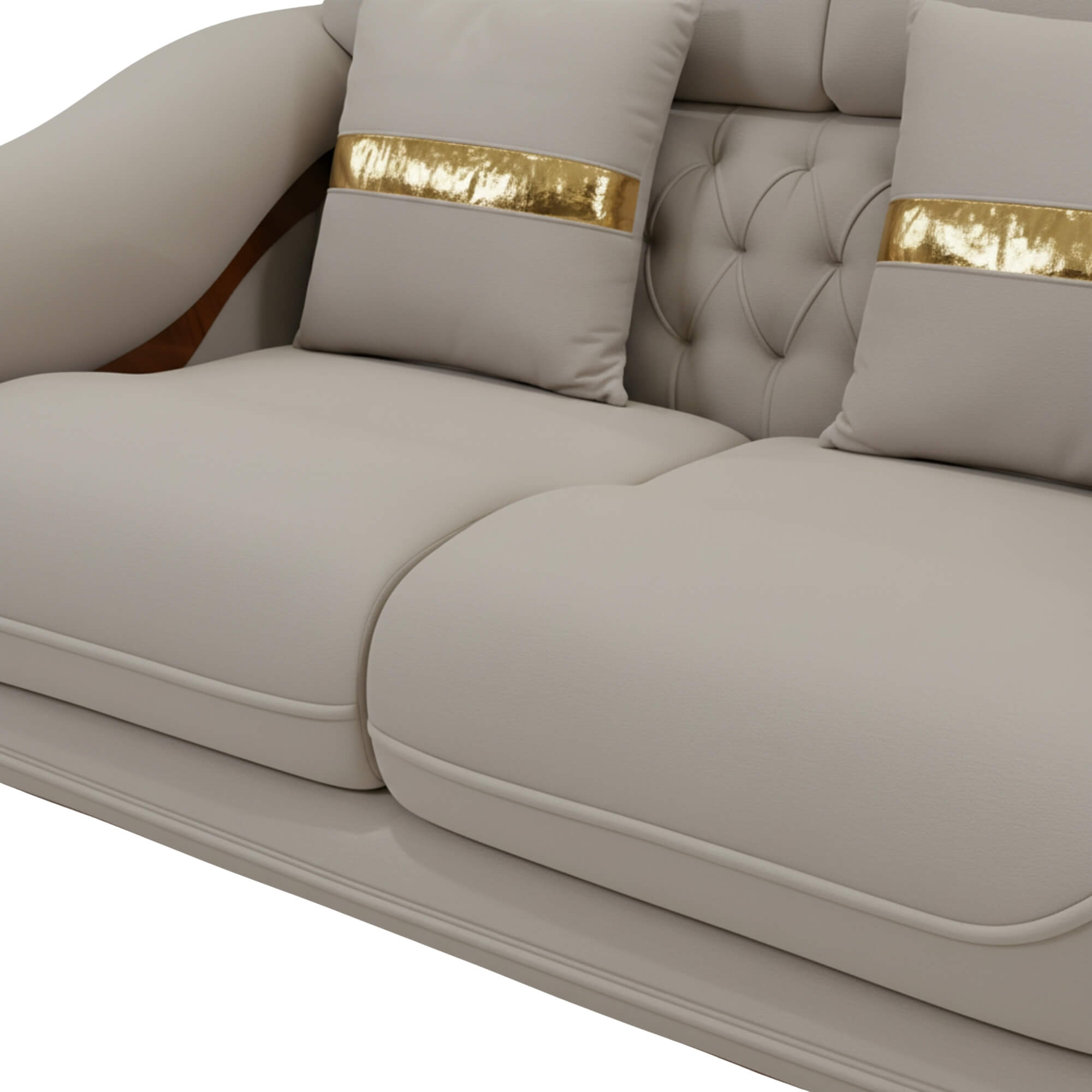 Moon 2-Seater Fabric Sofa features sofa’s premium fabric upholstery and smooth texture