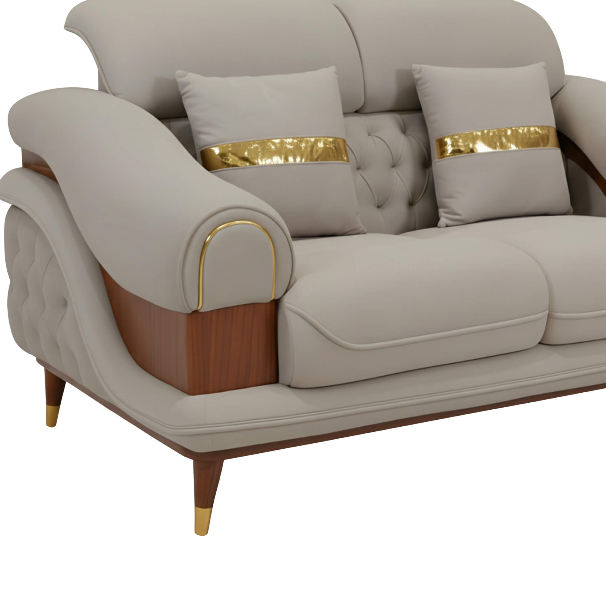 Moon 2-Seater Fabric Sofa makes use of high-density foam and polyfill support for Soft cushioned seating.