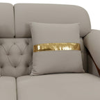 Moon 2 Seater Fabric Sofa features comfortable seating, and versatile beige fabric finish.