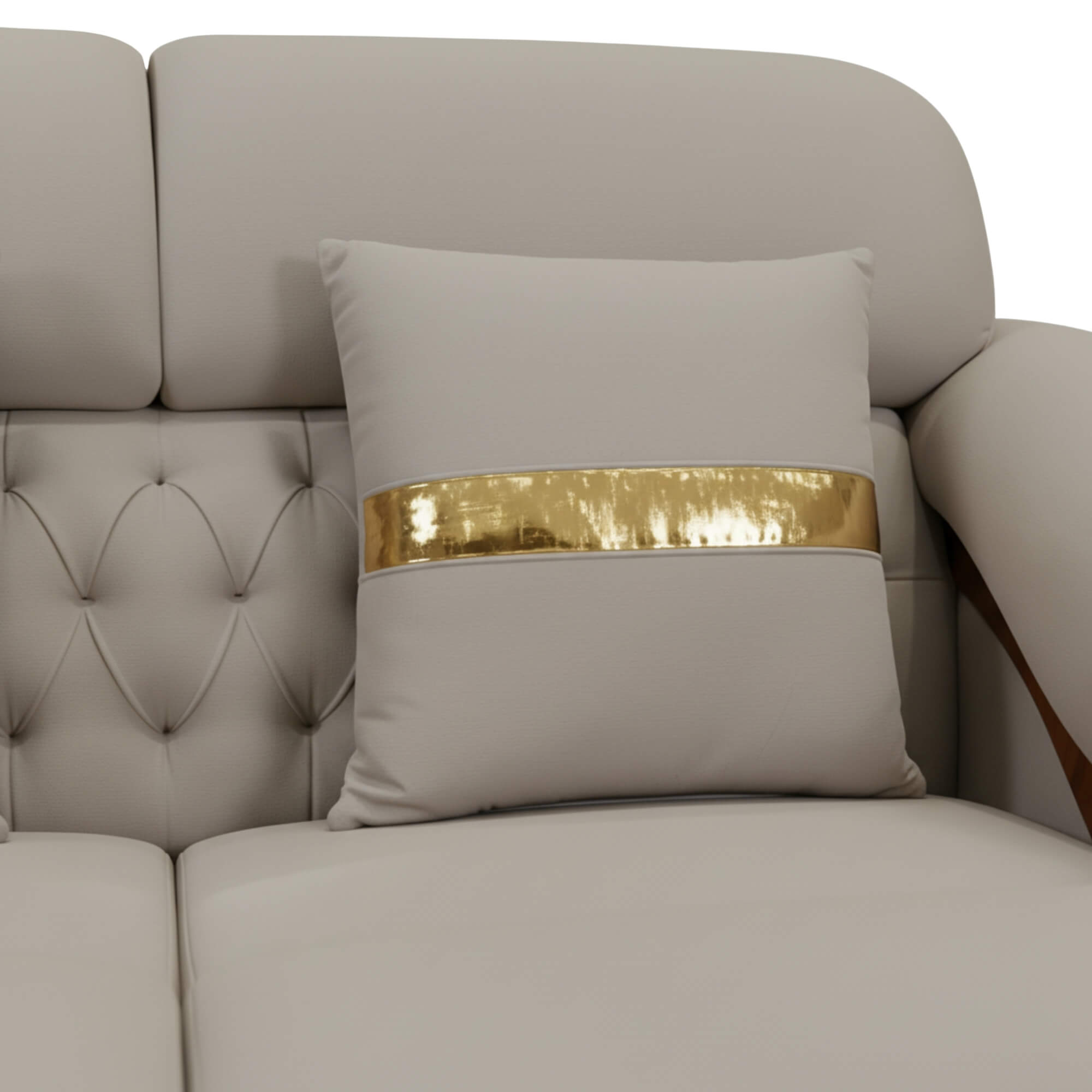 Moon 2 Seater Fabric Sofa features comfortable seating, and versatile beige fabric finish.