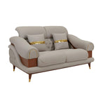 Moon 2 Seater Fabric Sofa reveals elegant armrests, cozy seating and refined stitching details