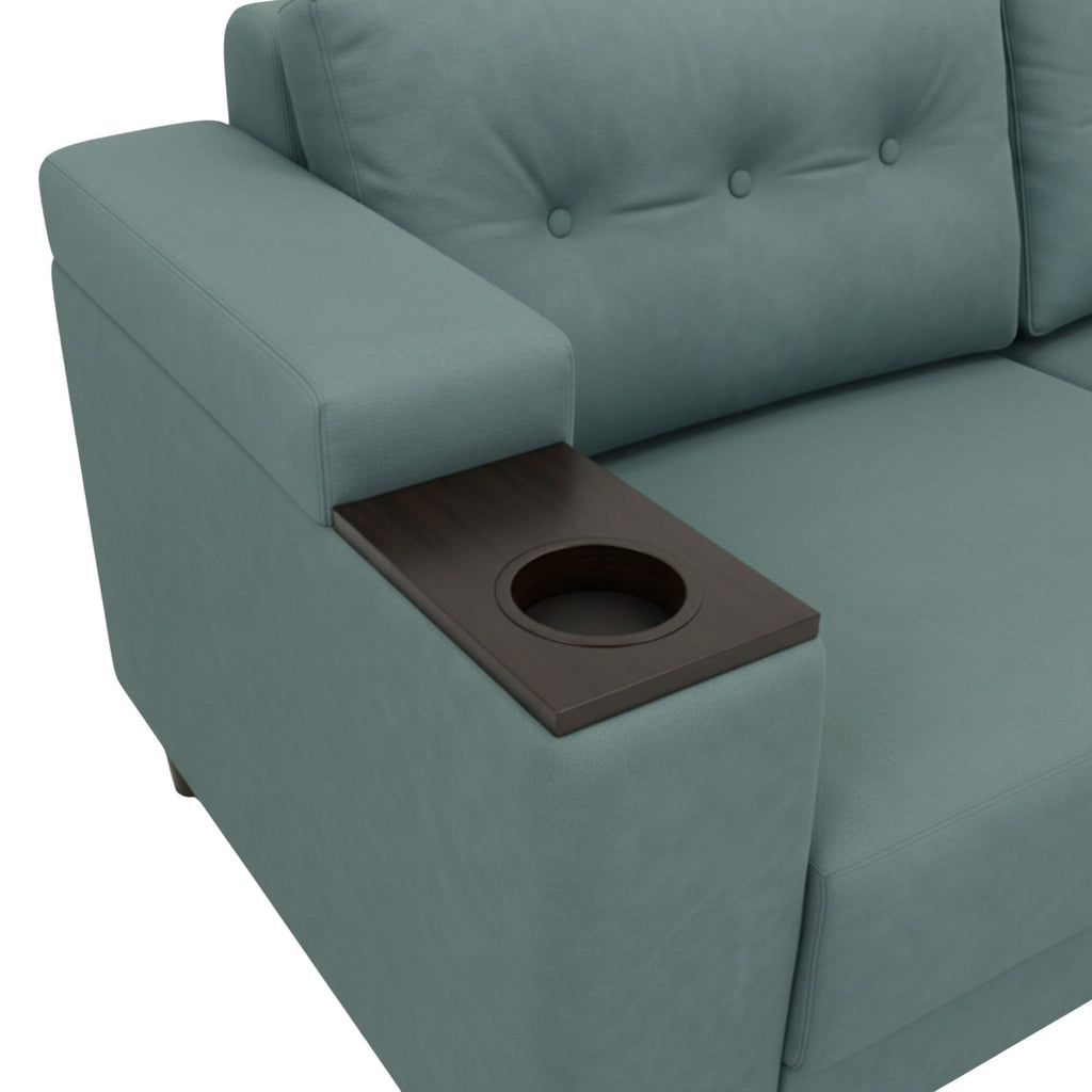 Pacific 3 Seater Sofa’s built-in cup holder and compact armrest design exhibits smart functionality and convenience.