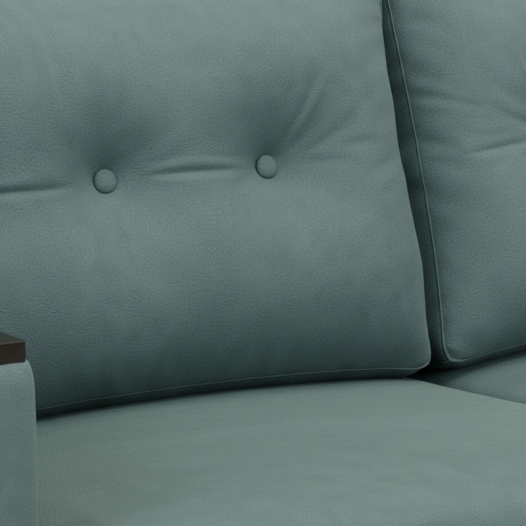 Pacific 3 Seater Sofa’s elegant craftsmanship with detailed tufting signifies sophistication and luxury.