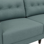Pacific 3 Seater Sofa’s smooth upholstery and a sleek structured finish depict a clean and contemporary aesthetic.