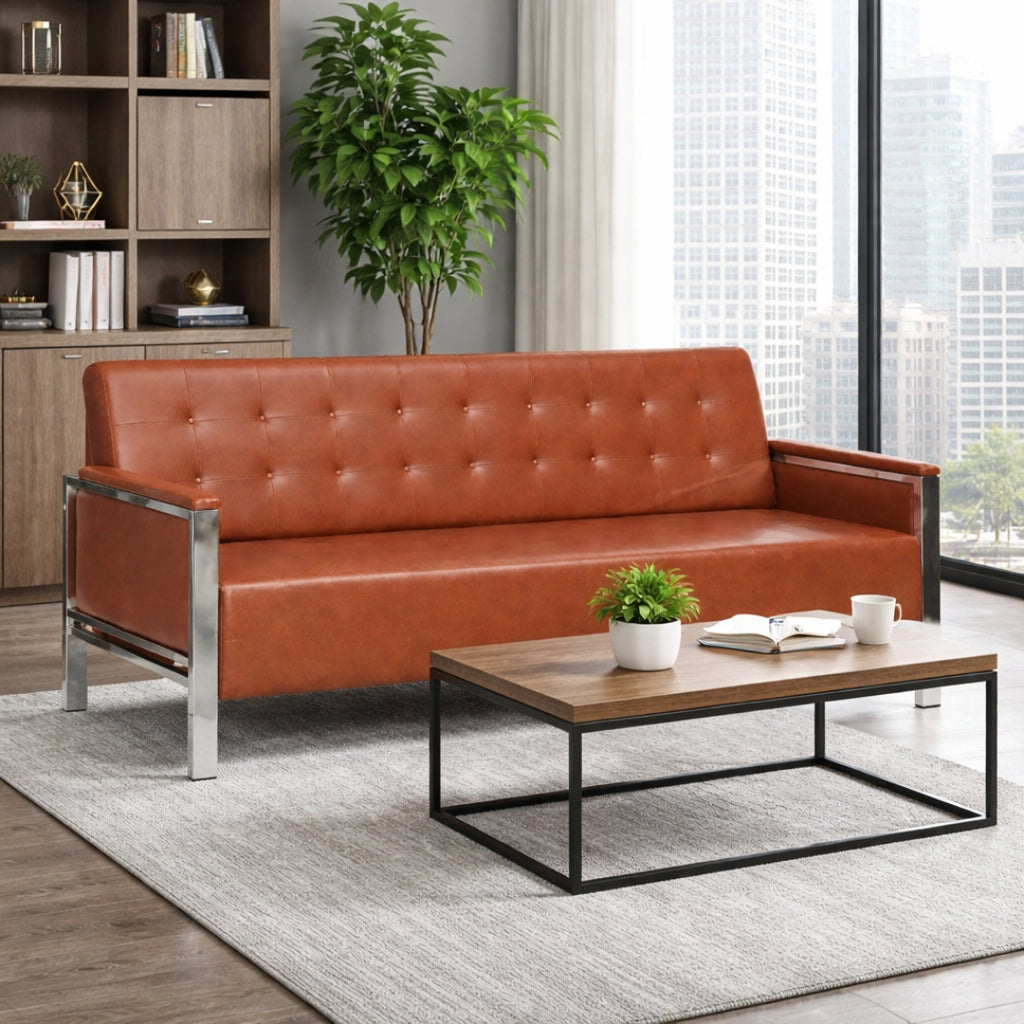 Eezy 3 Seater Leatherette Office Sofa for Reception & Waiting Area
