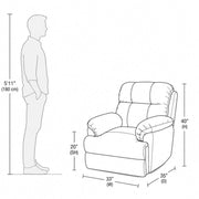 Power recliner size dimensions diagram | qivly:v1:h:1db5c2ce8916311cd9d9c817f192910e