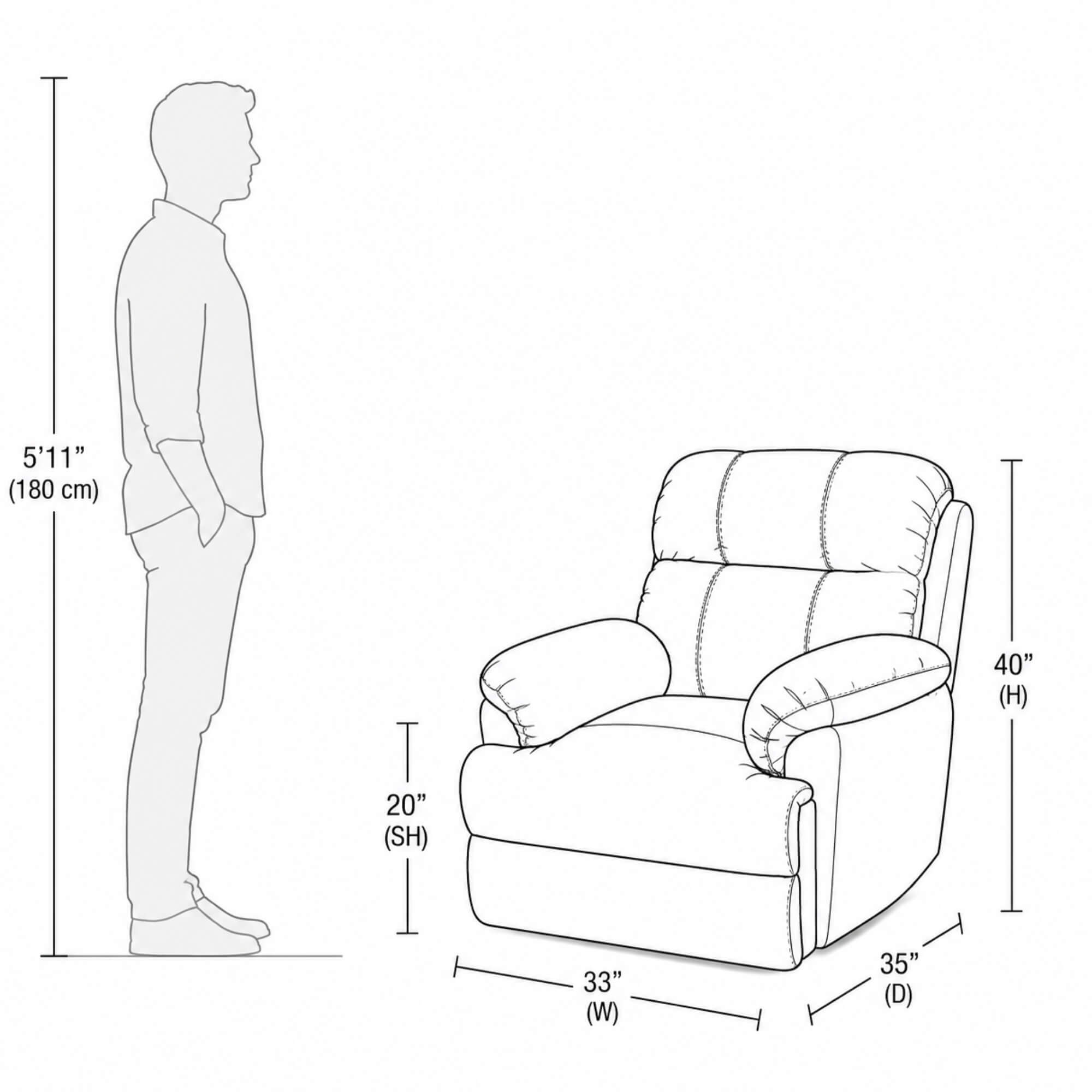 Power recliner size dimensions diagram | qivly:v1:h:1db5c2ce8916311cd9d9c817f192910e