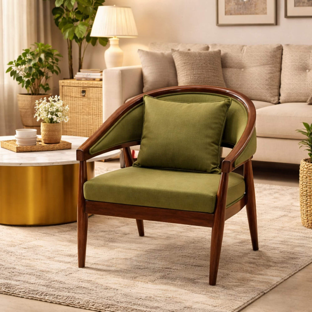 Cobb Lobby Chair – Cotton Fabric & Suede Finish