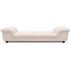 Elton Divider showcases rolled armrests on both ends and small black block legs.