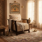 Grid 1 Seater Sofa- Teak Wood Comfort with Artistic Charm