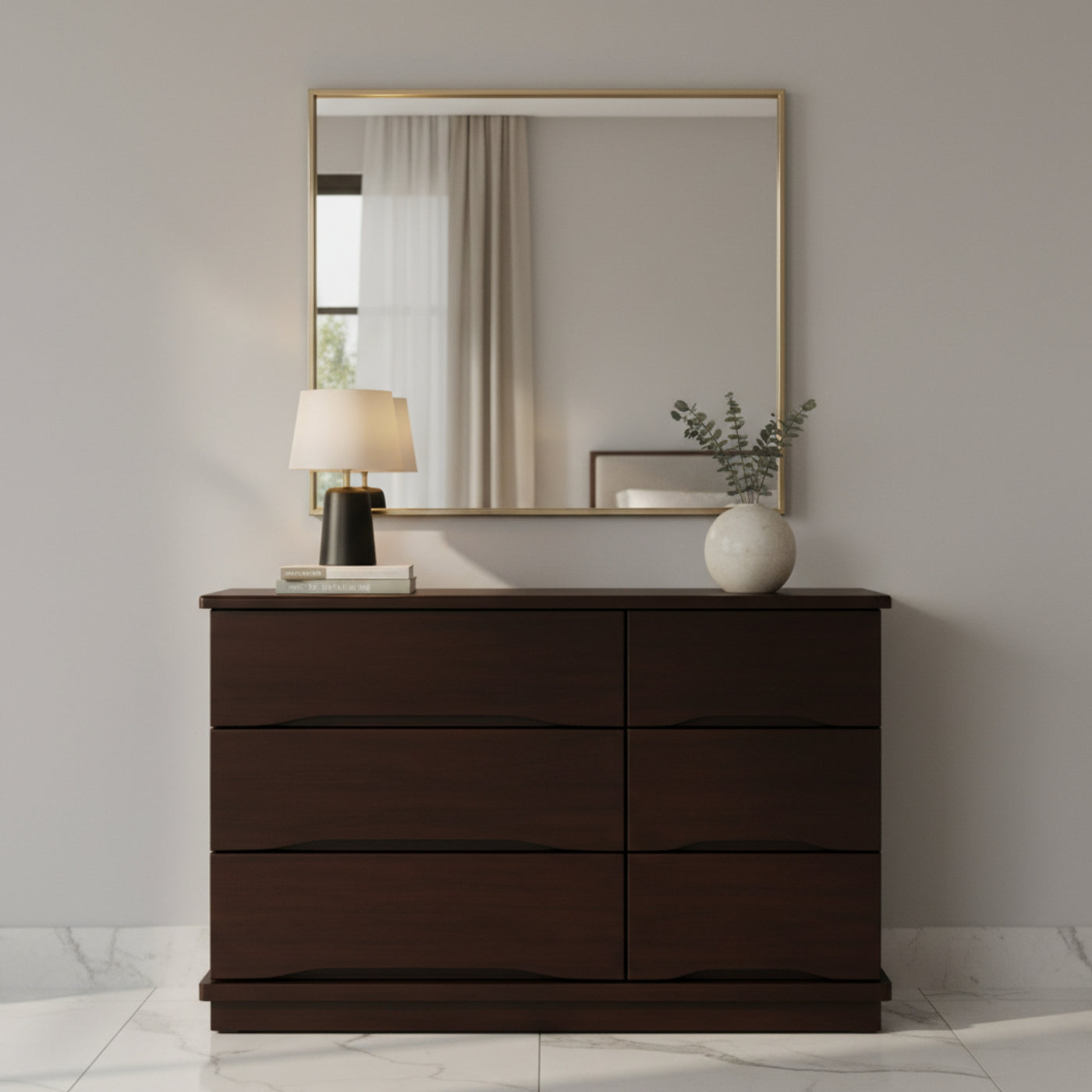 Karya Chest Of Drawers With Glass Top