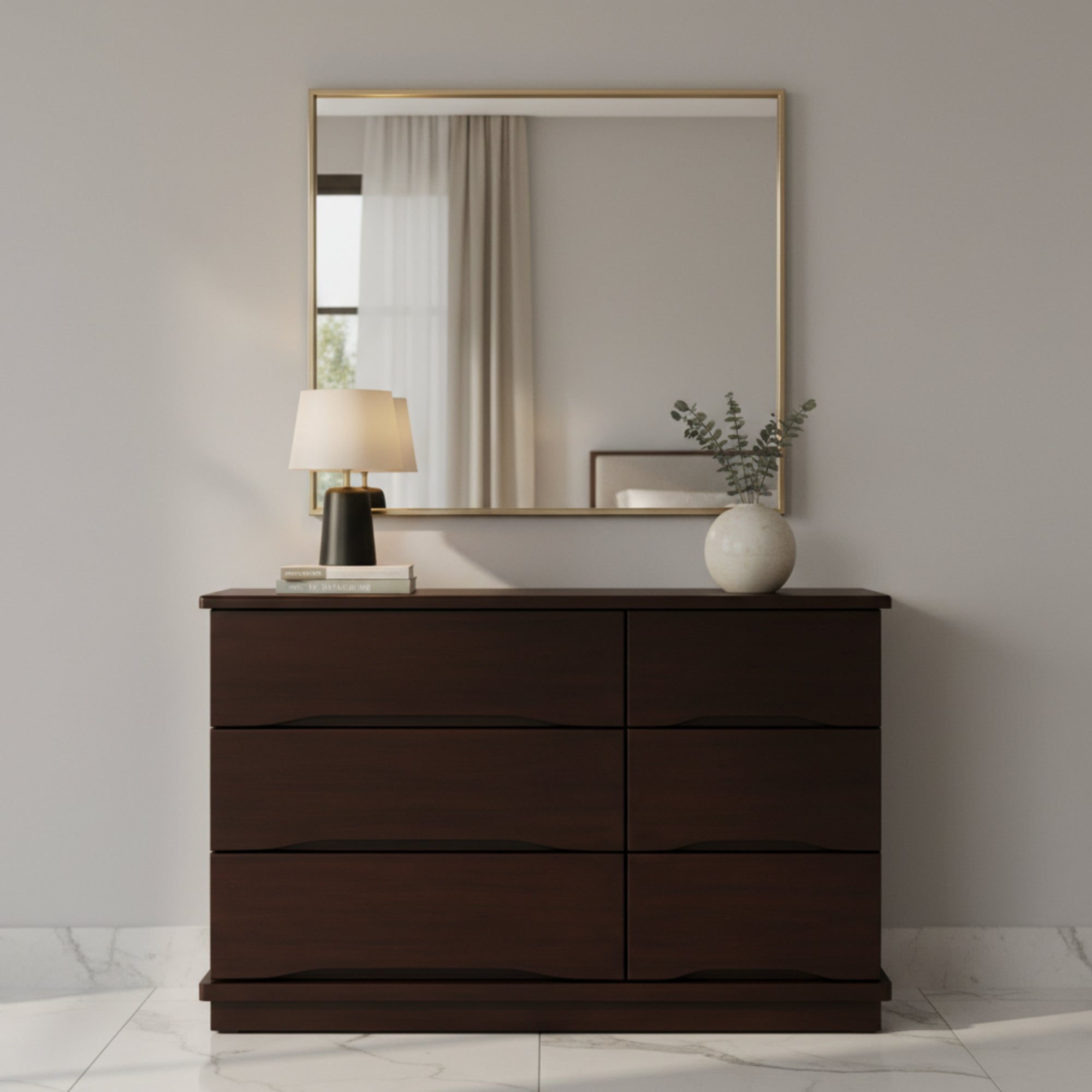Karya Chest Of Drawers With Glass Top